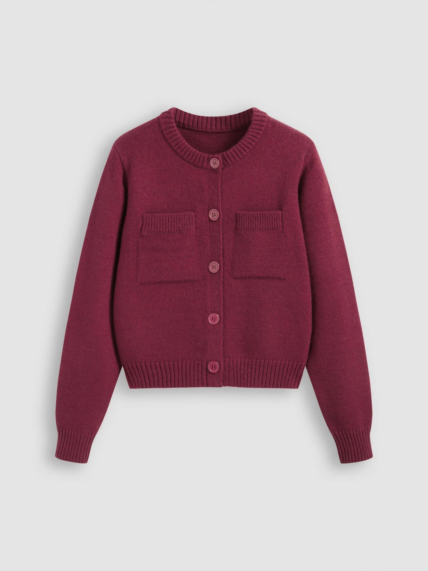 Preppy Knit Fabric Round Neckline Solid Button Cardigan For School Daily Casual | Cider
