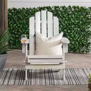 Walker Edison Furniture Company White Wash Outdoor Patio Wood Adirondack Chair HDWACKDWW - The Ho... | The Home Depot