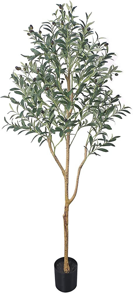 Phimos Artificial Olive Tree Tall Fake Potted Olive Silk Tree with Planter Large Faux Olive Branc... | Amazon (US)