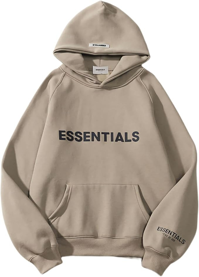 YOURHOODY Fear of God Essentials Hoodie Hip Hop Couples Letter Print Fleece Loose Hoodie Sweatshi... | Amazon (US)