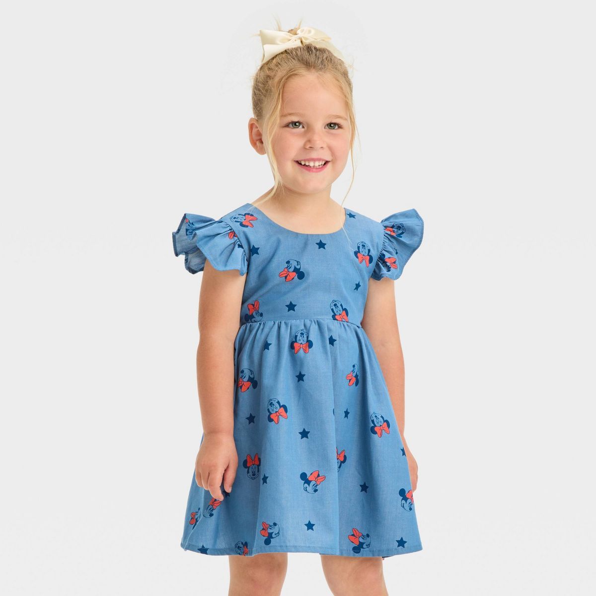 Toddler Girls' Mickey Mouse & Friends Empire Waist Dress - Light Blue | Target