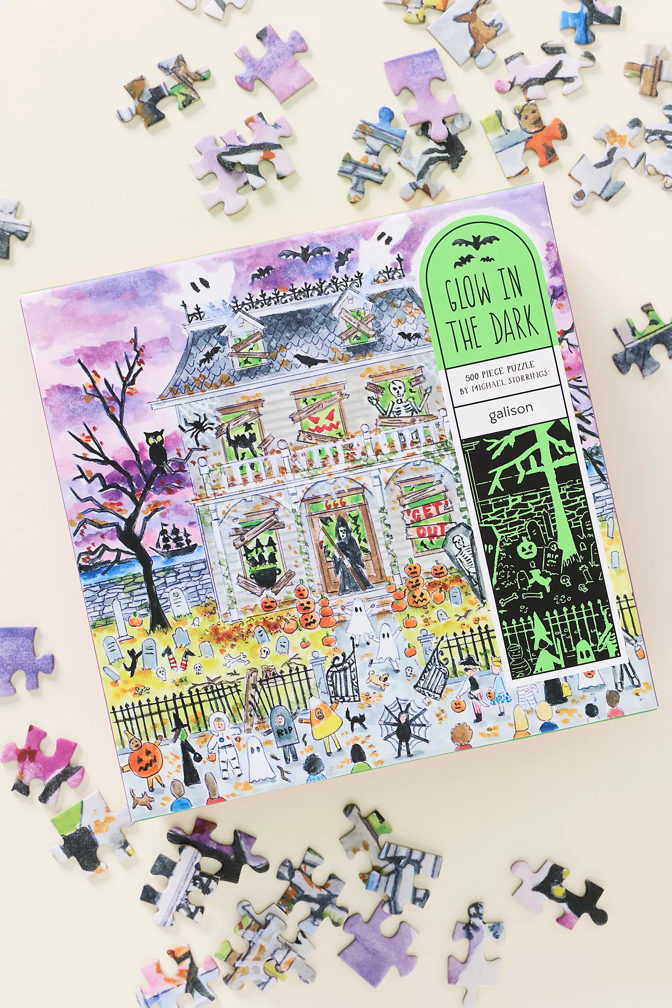 Michael Storrings Haunted House 500-Piece Glow in the Dark Puzzle | Anthropologie (US)