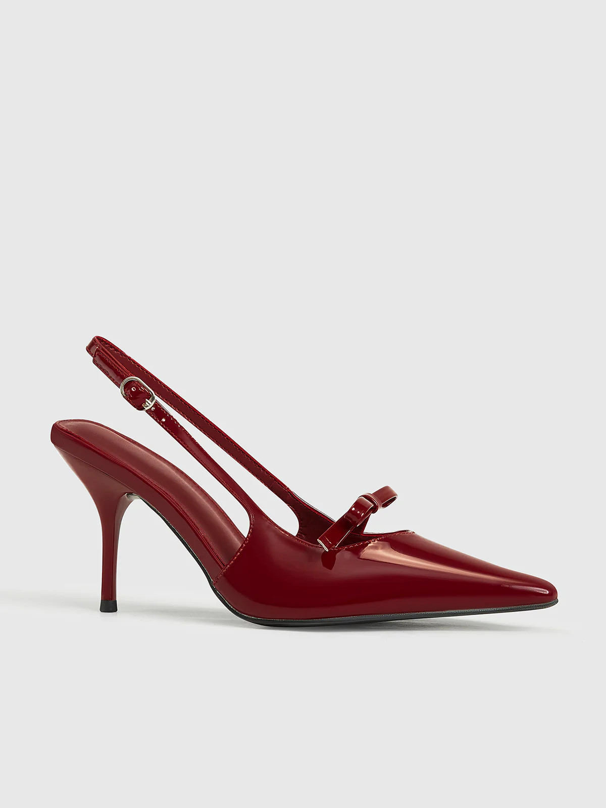 Pointed Toe Bow-Decor Slingback Pumps | Commense