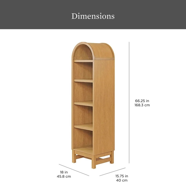 Better Homes & Gardens Juliet Narrow Arch Bookcase, Light Honey Finish - Walmart.com | Walmart (US)