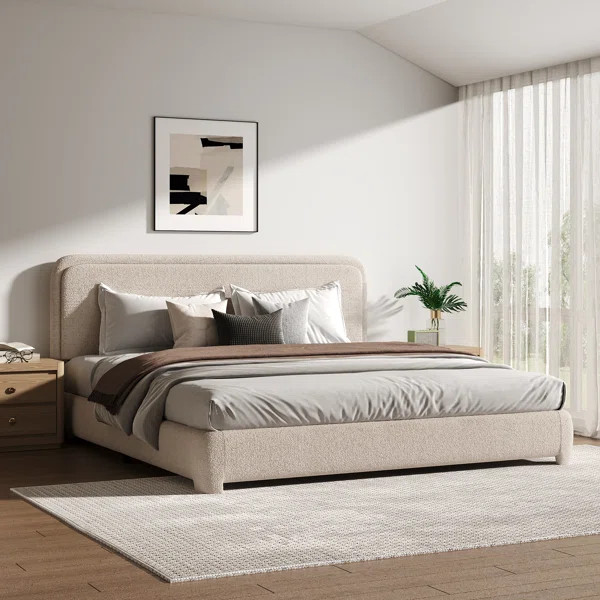 Bensu Boucle Upholstered Platform Bed | Wayfair North America