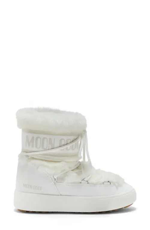 Moon Boot® LTrack Faux Fur Water Repellent Boot in White at Nordstrom, Size 37 | Nordstrom