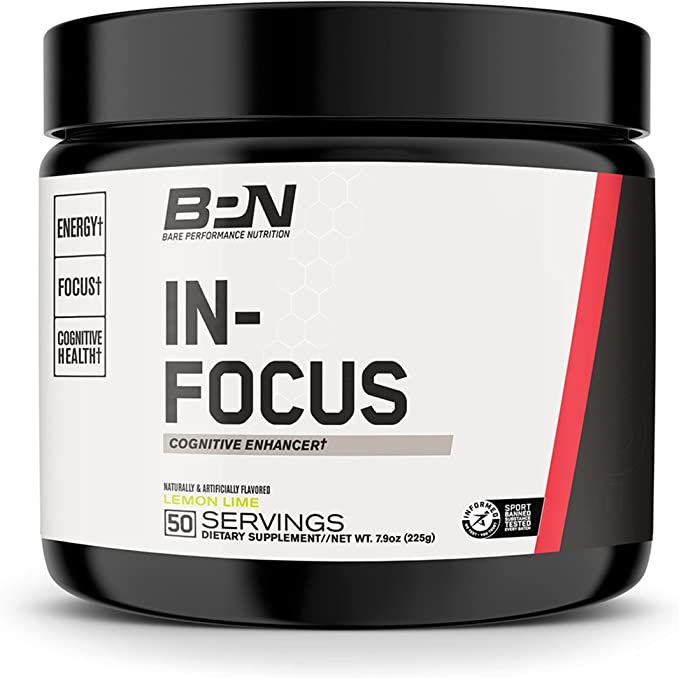 Bare Performance Nutrition, in-Focus, Cognitive Enhancer, Nootropic, Energy (50 Servings, Lemon L... | Amazon (US)