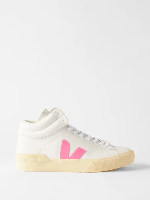 Veja - Minotaur Leather Trainers - Womens - White Pink | Matches (US)