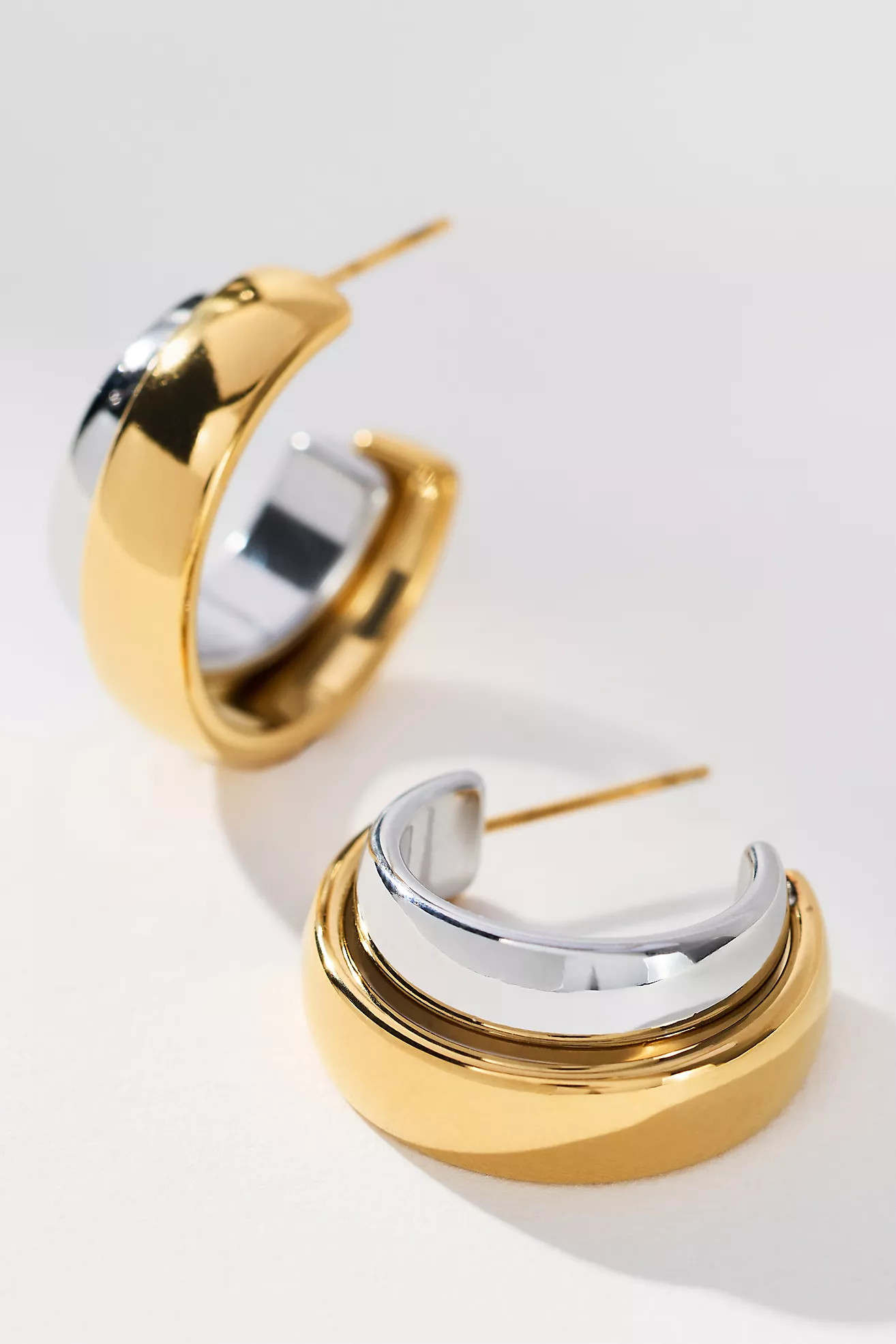 RMN Bea Mixed Metal Hoop Earrings | Anthropologie (US)