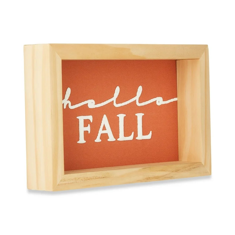 Harvest Framed Hello Fall Hanging Sign Decoration, 8" x 5", by Way To Celebrate | Walmart (US)