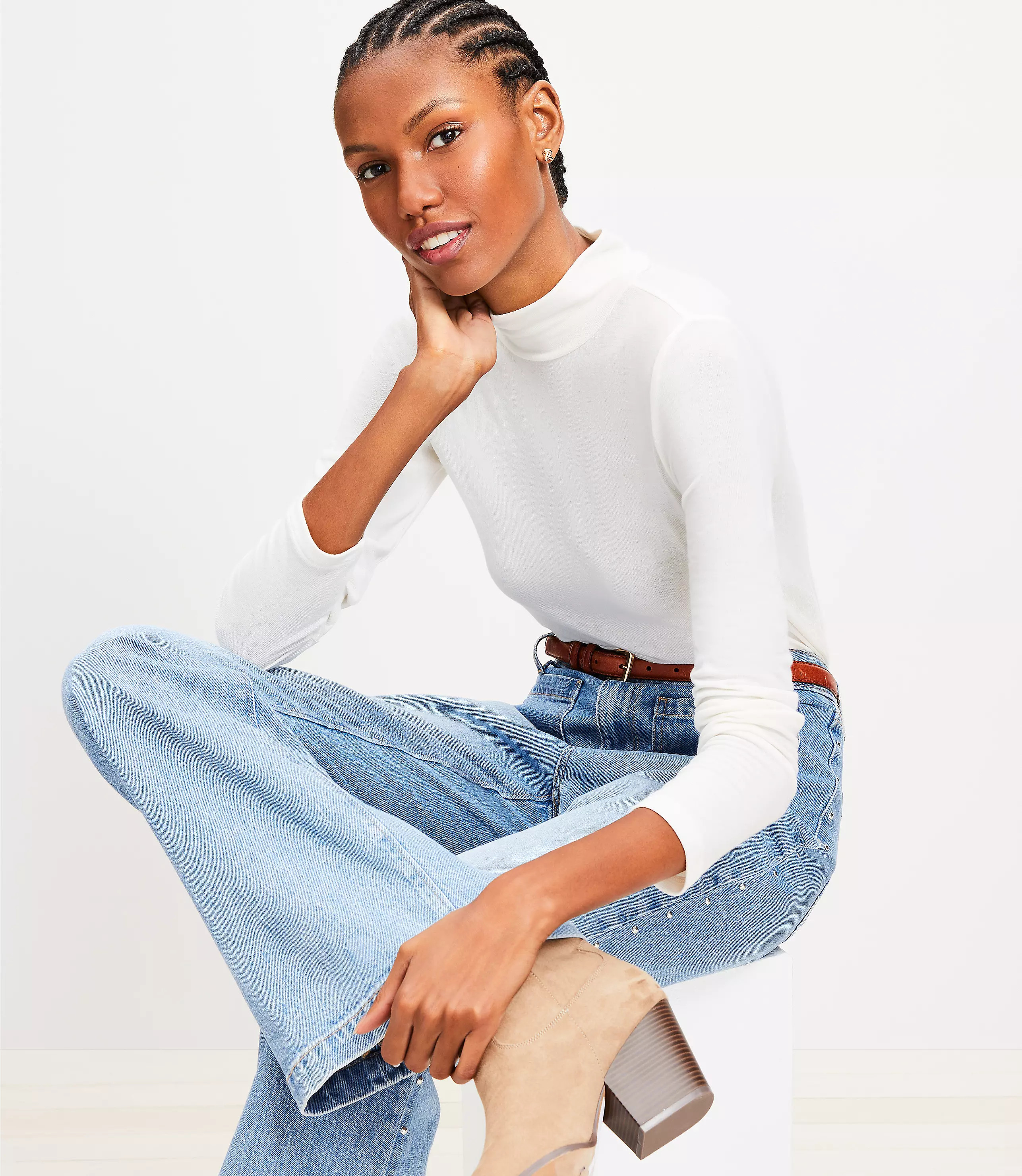 Long Sleeve Mock Neck Top | LOFT