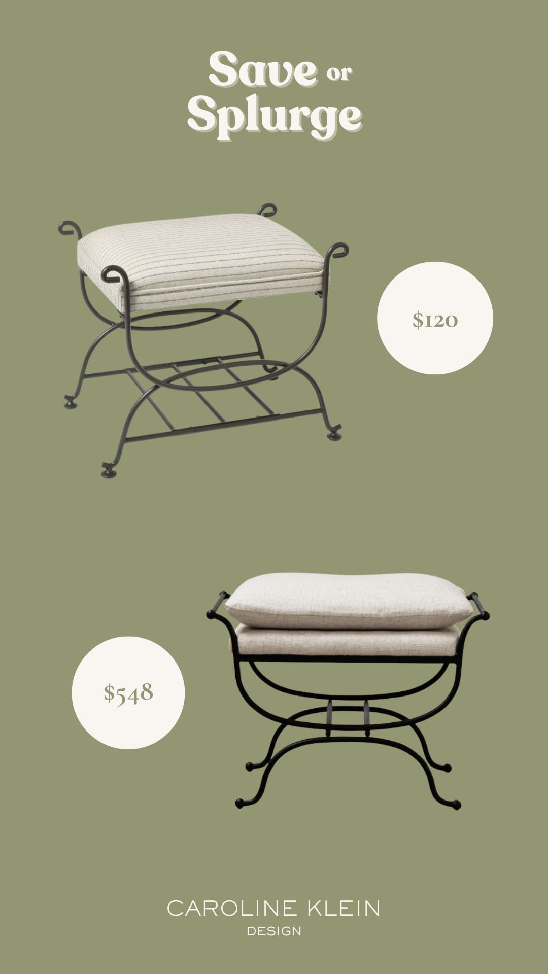 Save or Splurge: Upholstered X-Form Stool 

 #LTKHome