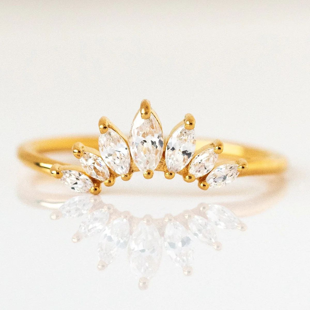 Shimmering CZ Royal Marquise Crown Ring | Local Eclectic