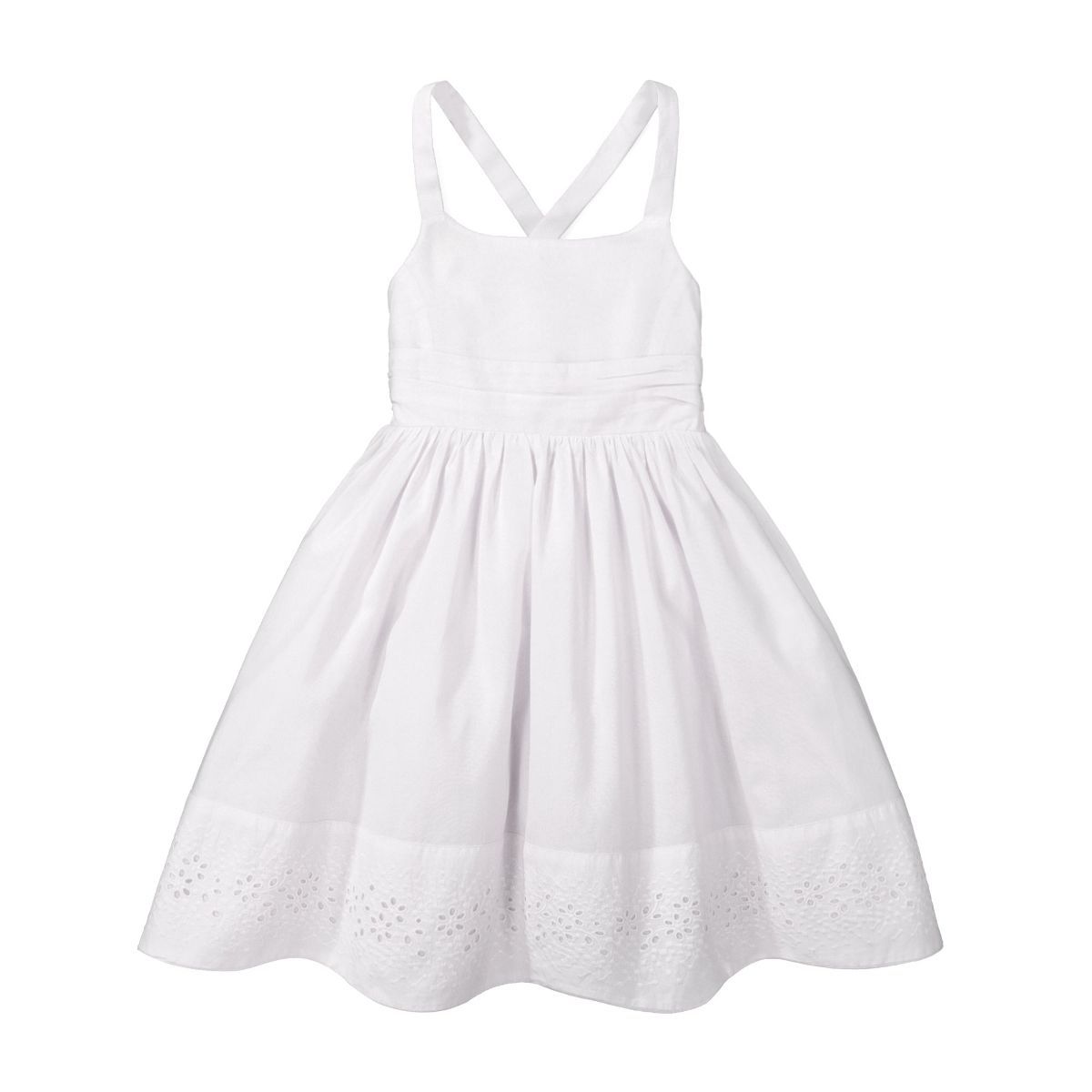 Hope & Henry Girls' Sleeveless Special Occasion Sun Dress with Bow Back Detail and Embroidery, In... | Target