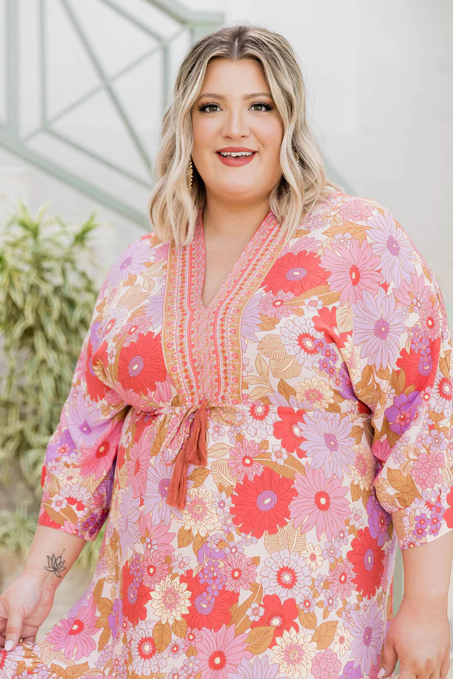 Be Back Never Pink Floral Maxi Dress | Pink Lily