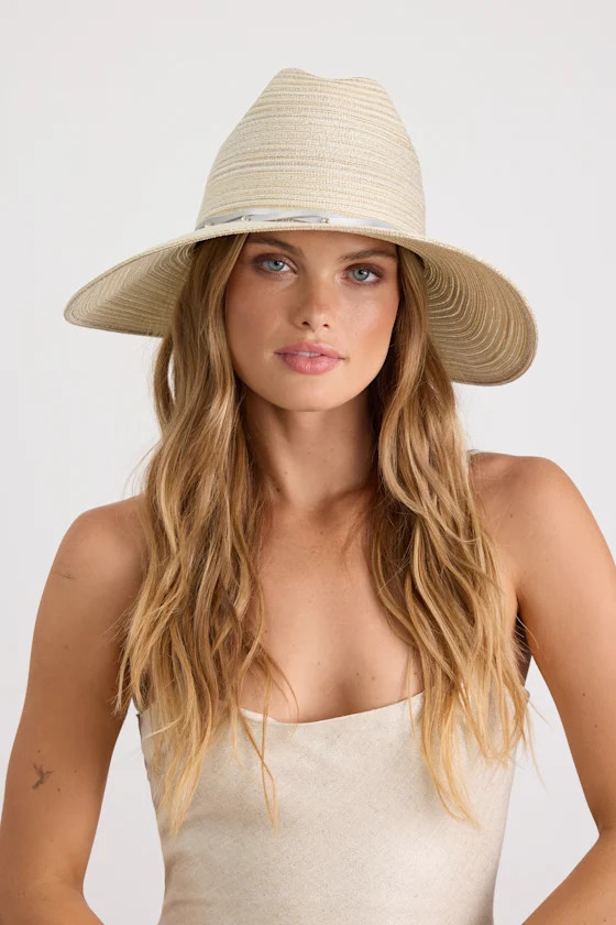 Dottie Ivory Woven Lurex Rhinestone Sun Hat | Lulus