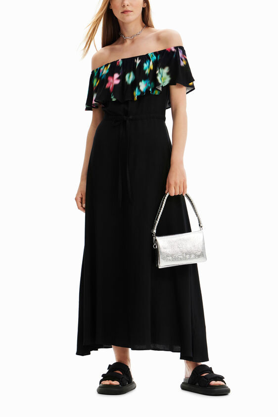 Long blurry ruffle dress | Desigual USA,CA