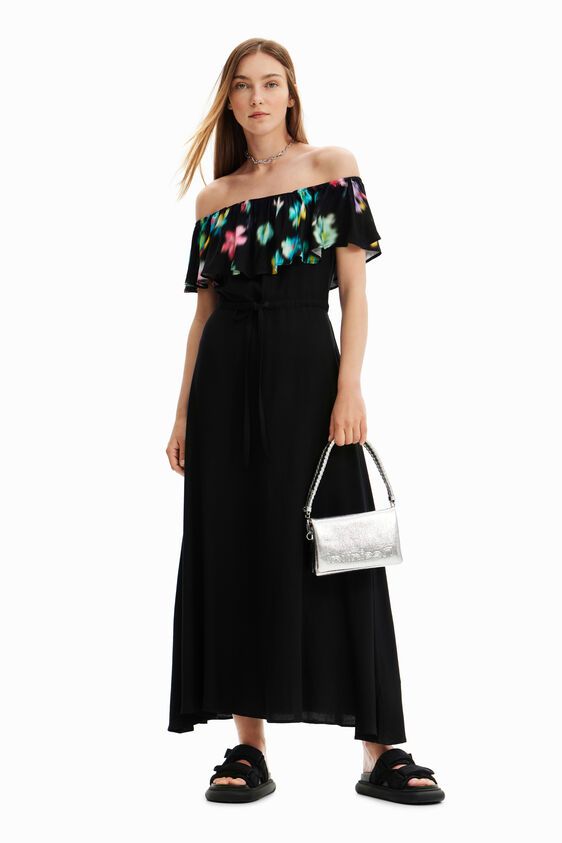 Long blurry ruffle dress | Desigual USA,CA