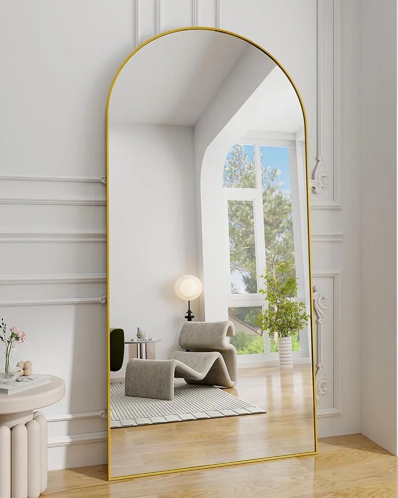 Koonmi 30"x71" Arched Full Length Mirror, Gold Large Floor Mirror with Aluminum Alloy Frame, Stan... | Amazon (US)