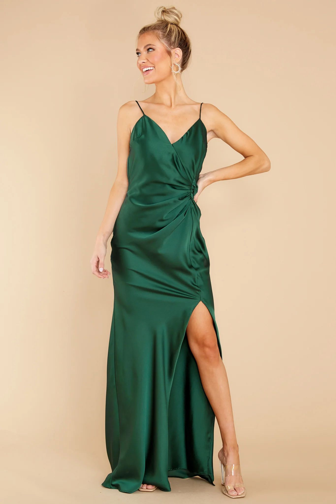 Dance Through The Night Hunter Green Maxi Dress | Red Dress 