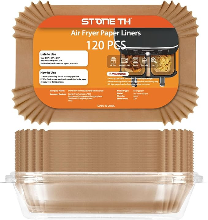 120 Stück Backpapier für Heißluftfritteuse Ninja Dual, Stone TH Airfryer mit Doppelkammer Perg... | Amazon (DE)