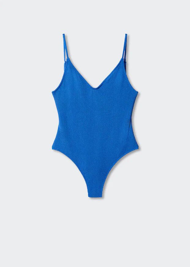 Textured swimsuit with adjustable straps -  Women | Mango USA | MANGO (US)
