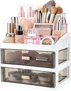 Makeup Organizer for Vanity,Large Capacity Countertop Organizer,Bathroom Bedroom Desk Cosmetic Di... | Amazon (US)