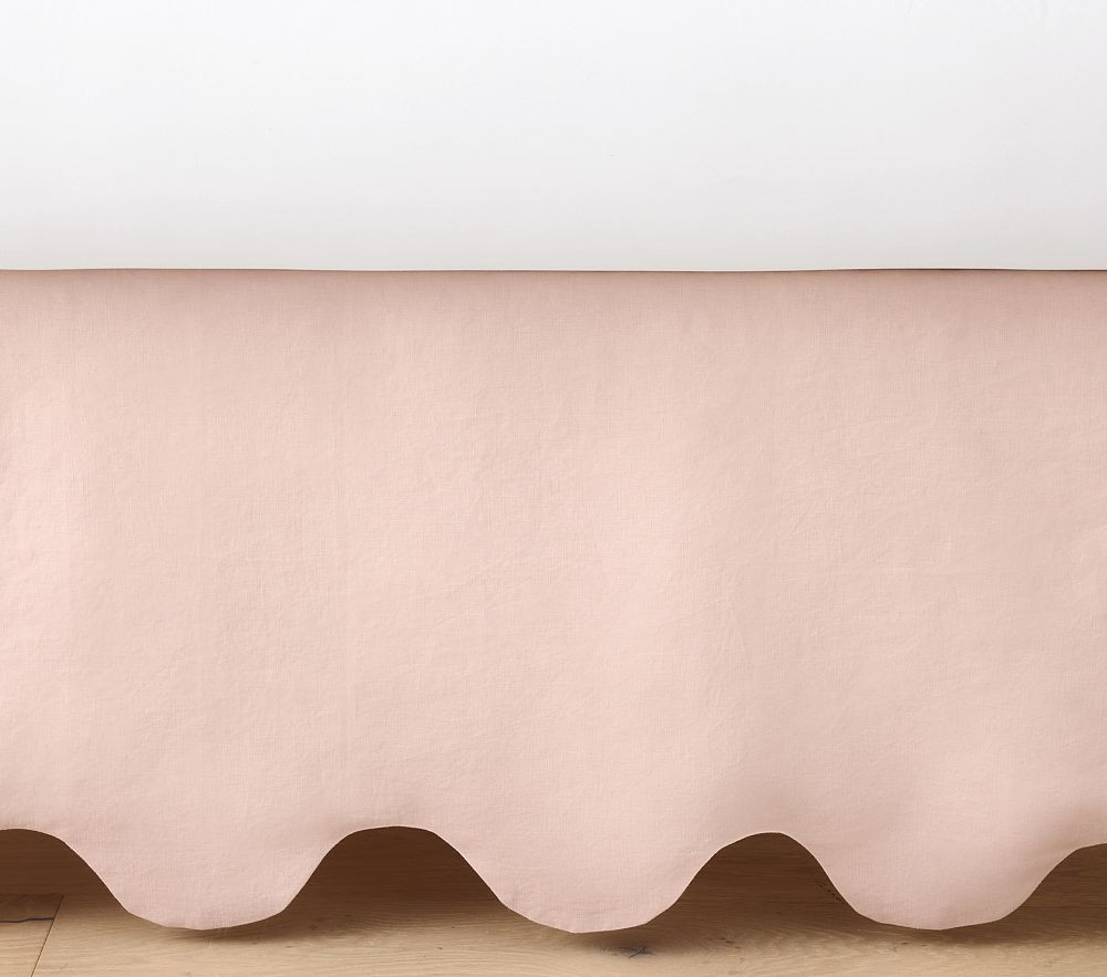 Scalloped European Linen Crib Skirt | Pottery Barn Kids