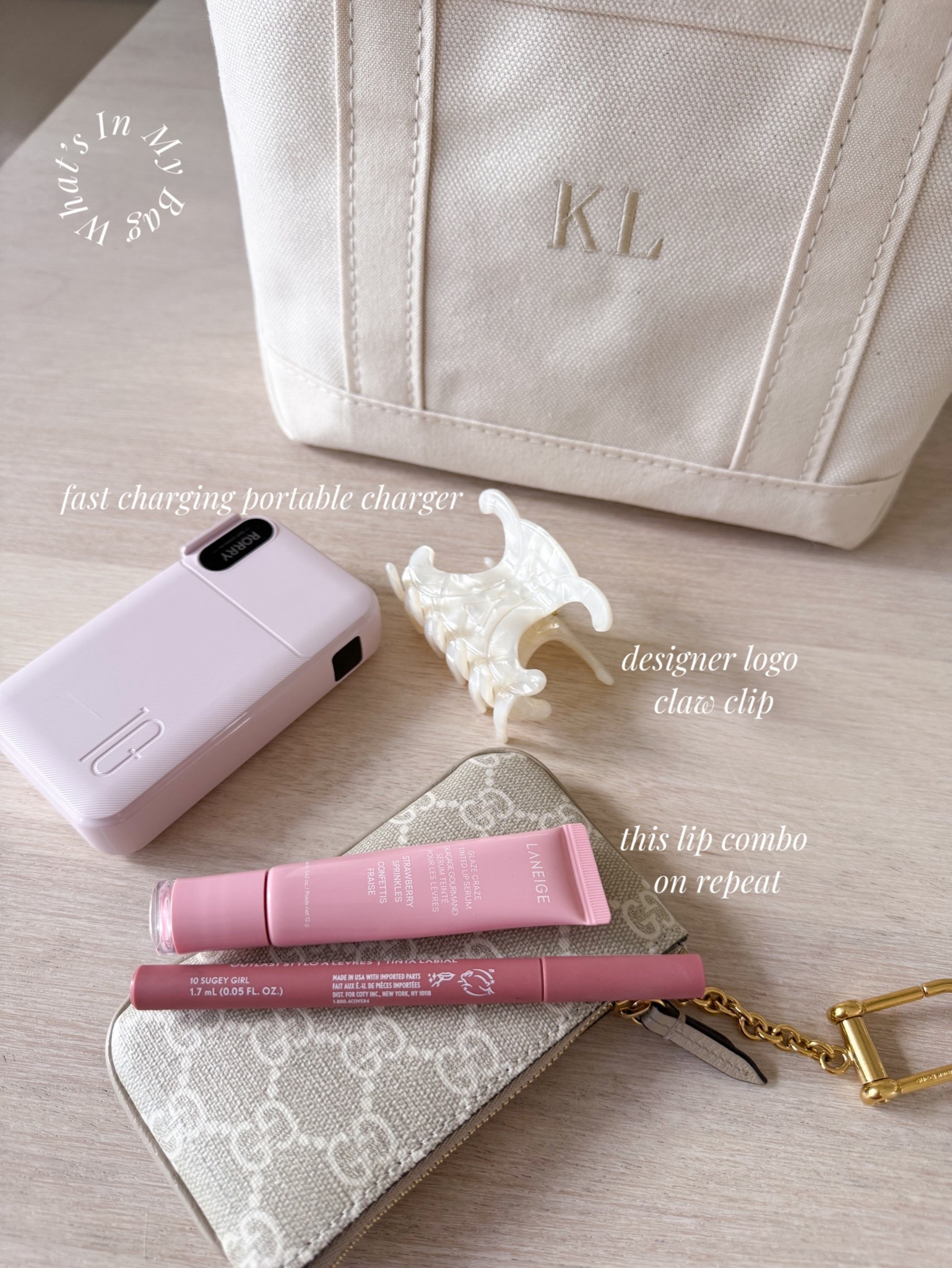 A few of my purse essentials! This lipstain is so similar to the SF ones at Sephora 👀 but more affordable! The shade is ‘10 Sugey Girl’ 👄

Amazon finds, boat and tote, handbag, portable charger, logo claw clip, Gucci key case, Mother’s Day gift ideas, wimb, fancythingsblog 

#LTKBeauty #LTKTravel #LTKSaleAlert