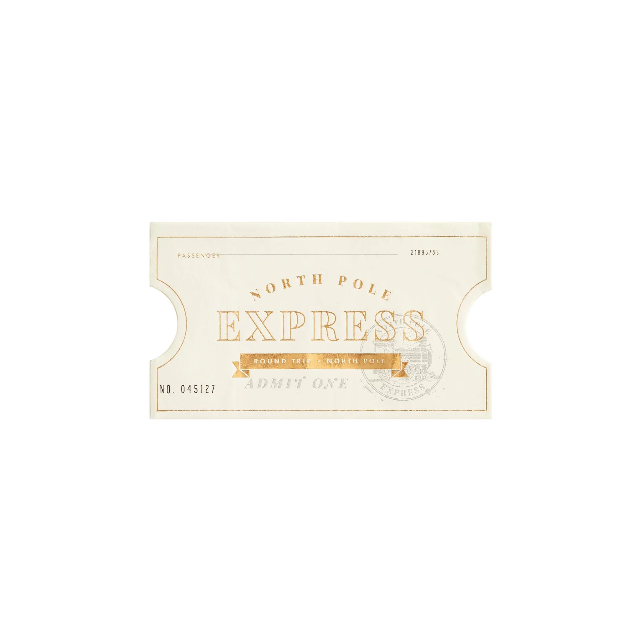 North Pole Express Ticket Shaped Guest Napkin | My Mind's Eye