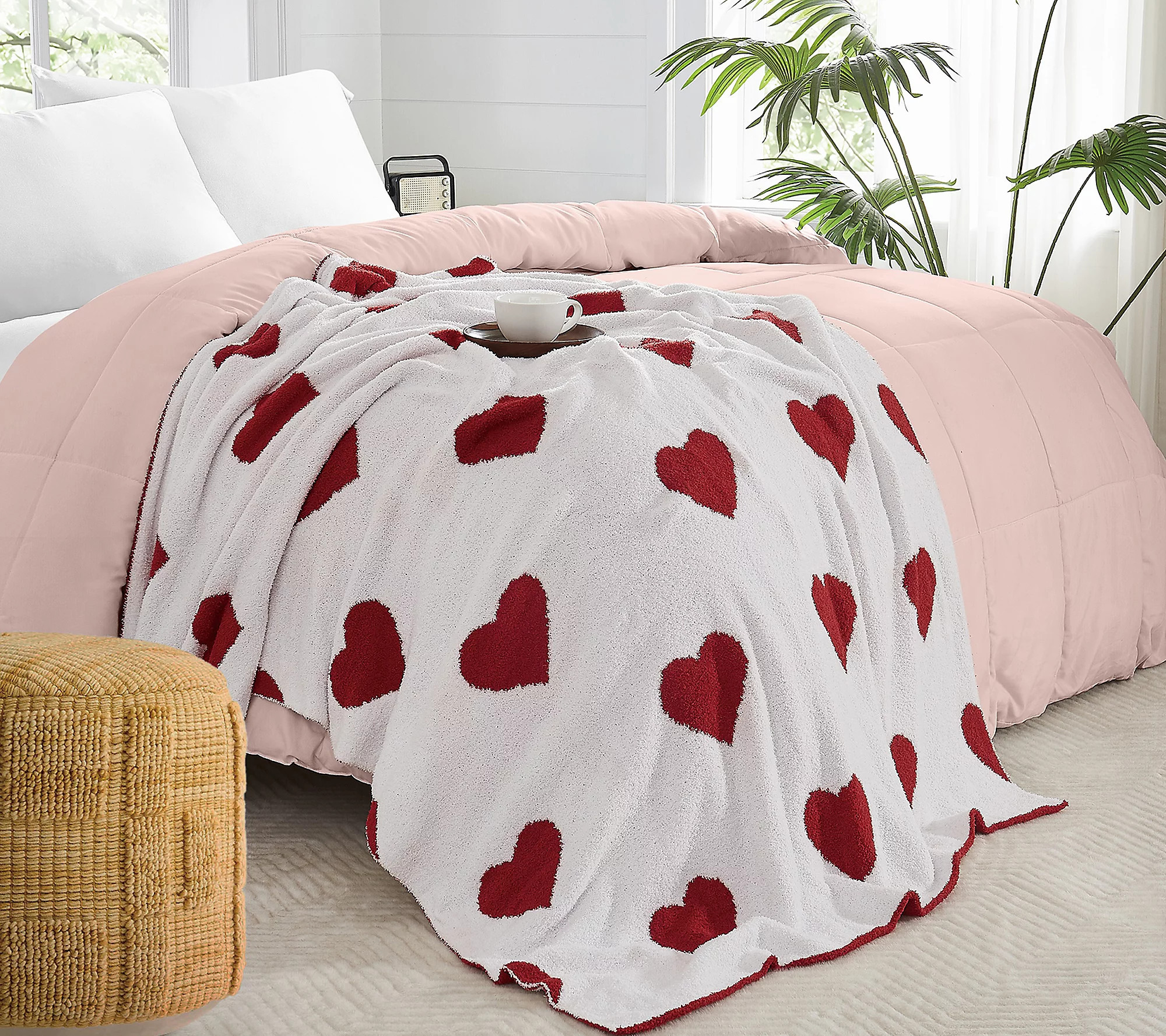 Truly Soft Cozy Hearts Reversible 50x70 Throw | QVC
