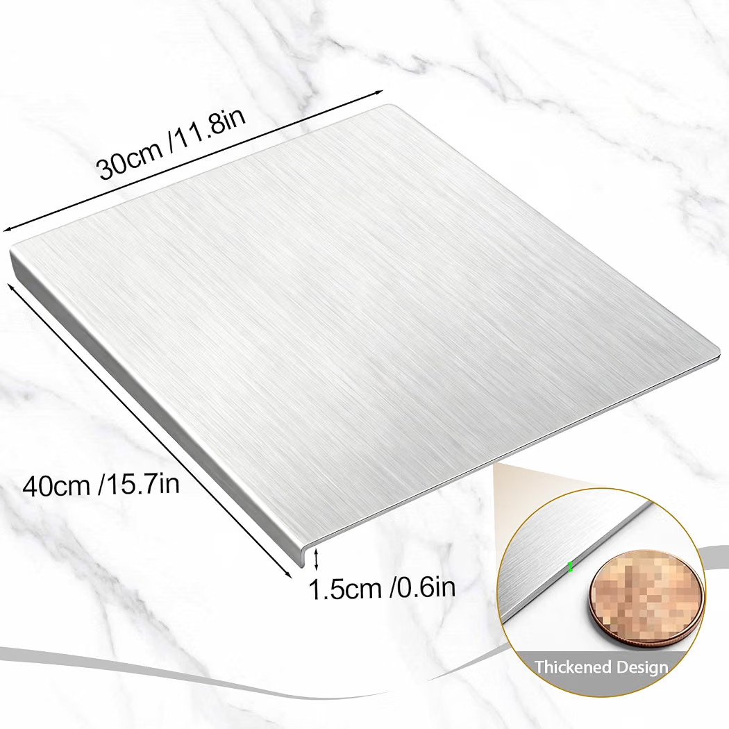 304 Stainless Steel Cutting Board with Lip, Dishwasher Safe Multi-Purpose Dough Kneading Chopping... | Amazon (US)