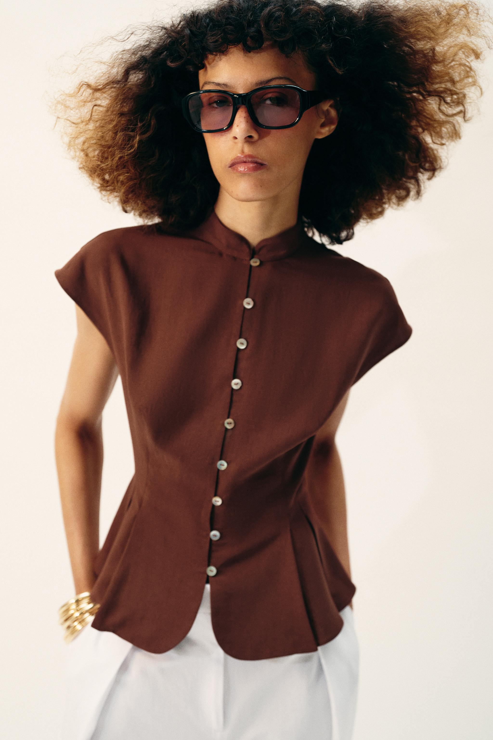 PLEATED PEPLUM TOP | Zara US