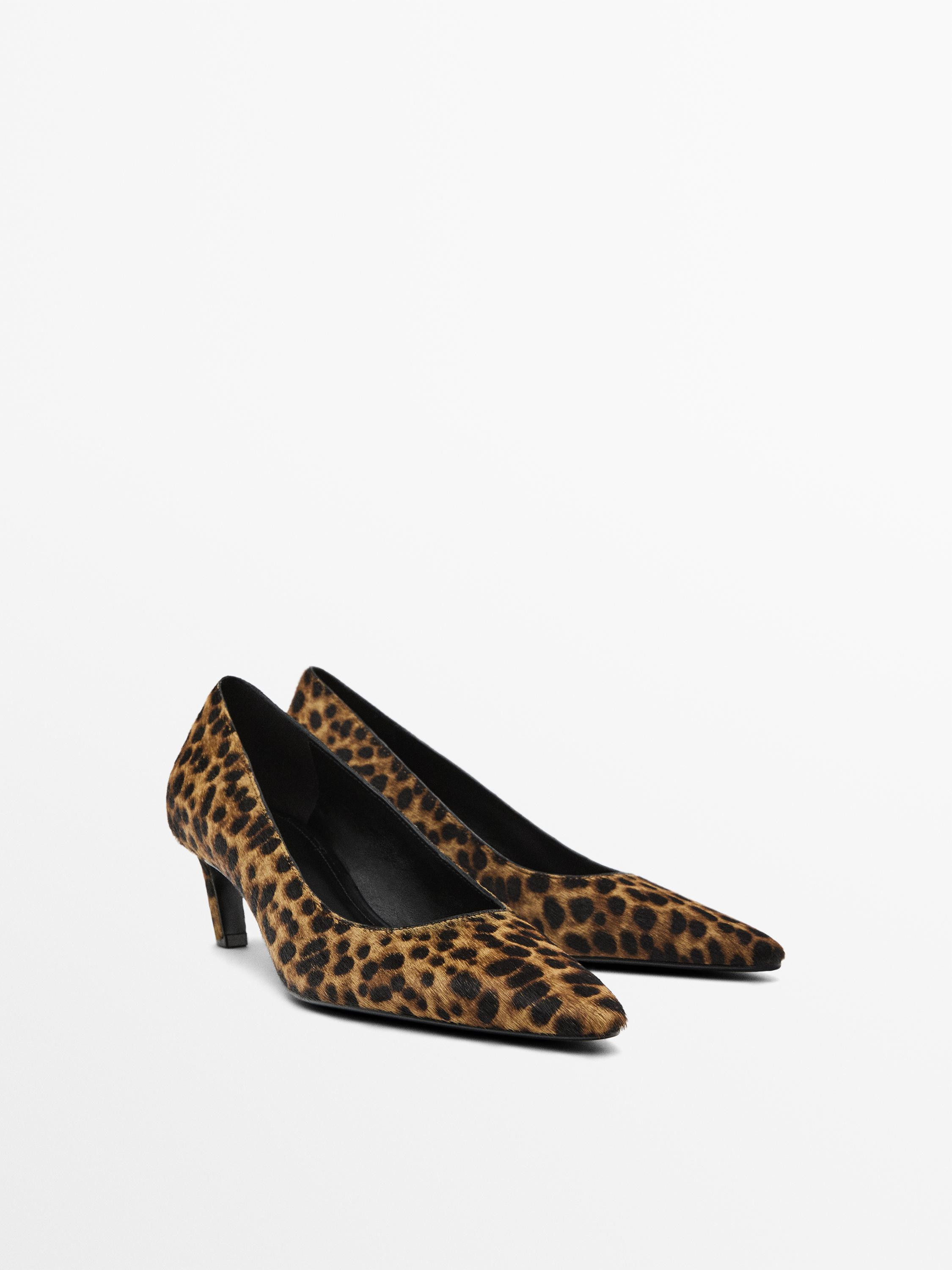 Heeled leopard print shoes | Massimo Dutti UK