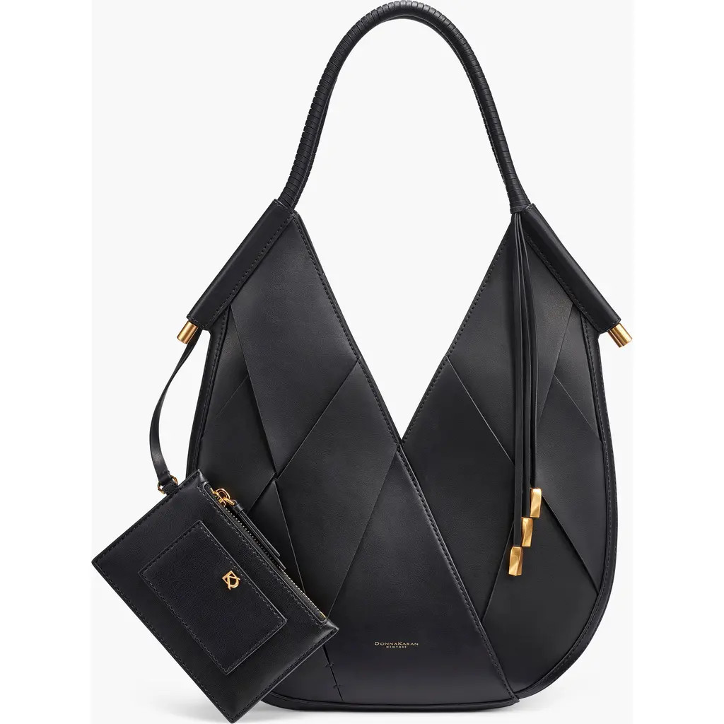 Donna Karan New York Baldwin Large Woven Mini Shoulder in Blk/gold at Nordstrom | Nordstrom