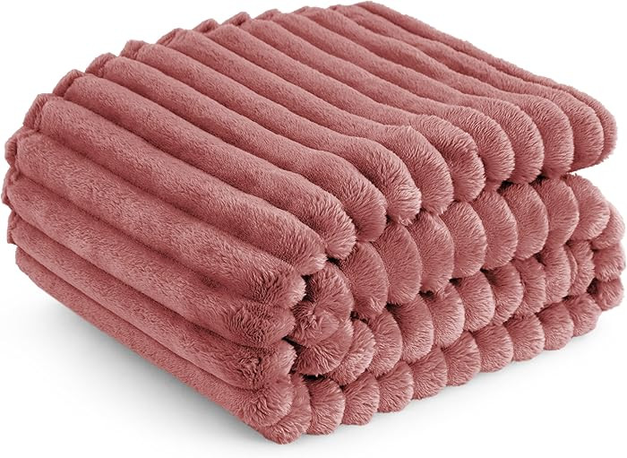 Bedsure GentleSoft Brick Dust Fleece Throw Blanket for Couch - Cozy Soft Blankets for Women, Cute... | Amazon (US)