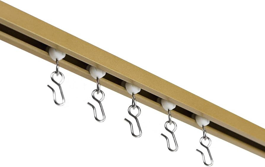 Curtain Track, Ceiling-Mount Curtain Rail, Satin Brass, 4 ft | Amazon (US)