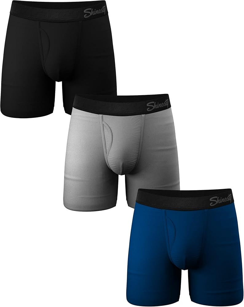 Shinesty Mens Boxer Brief w/ fly 3 Pack - Men's Ball Hammock Pouch Underwear 3 Pack | Amazon (US)