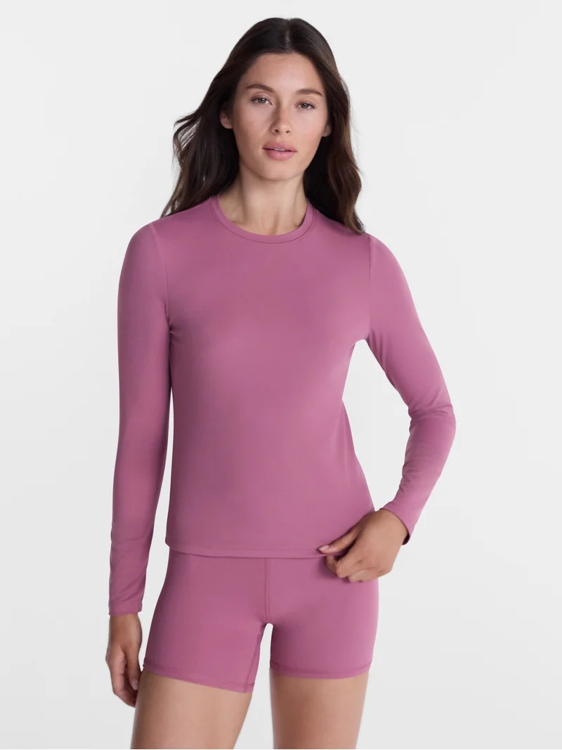 Avia Women\u2019s and Women's Plus SoftSculpt Top with Long Sleeves, Sizes XS-4X | Walmart (US)