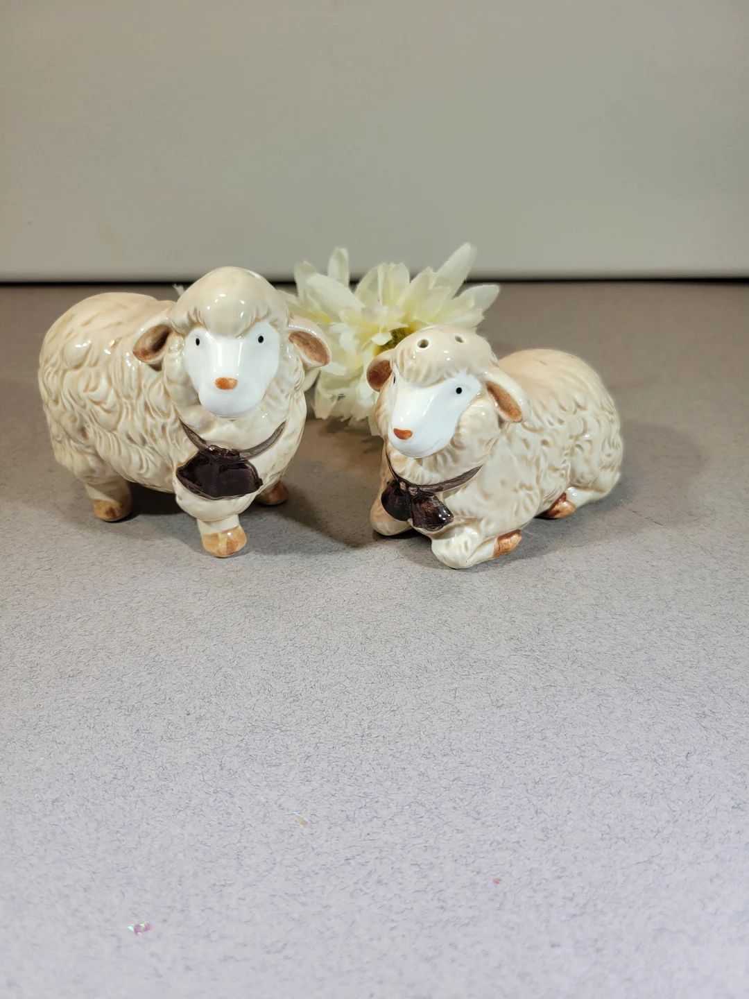 Joseph Originals white sheep salt and pepper shakers, collectible, vintage | Etsy (US)