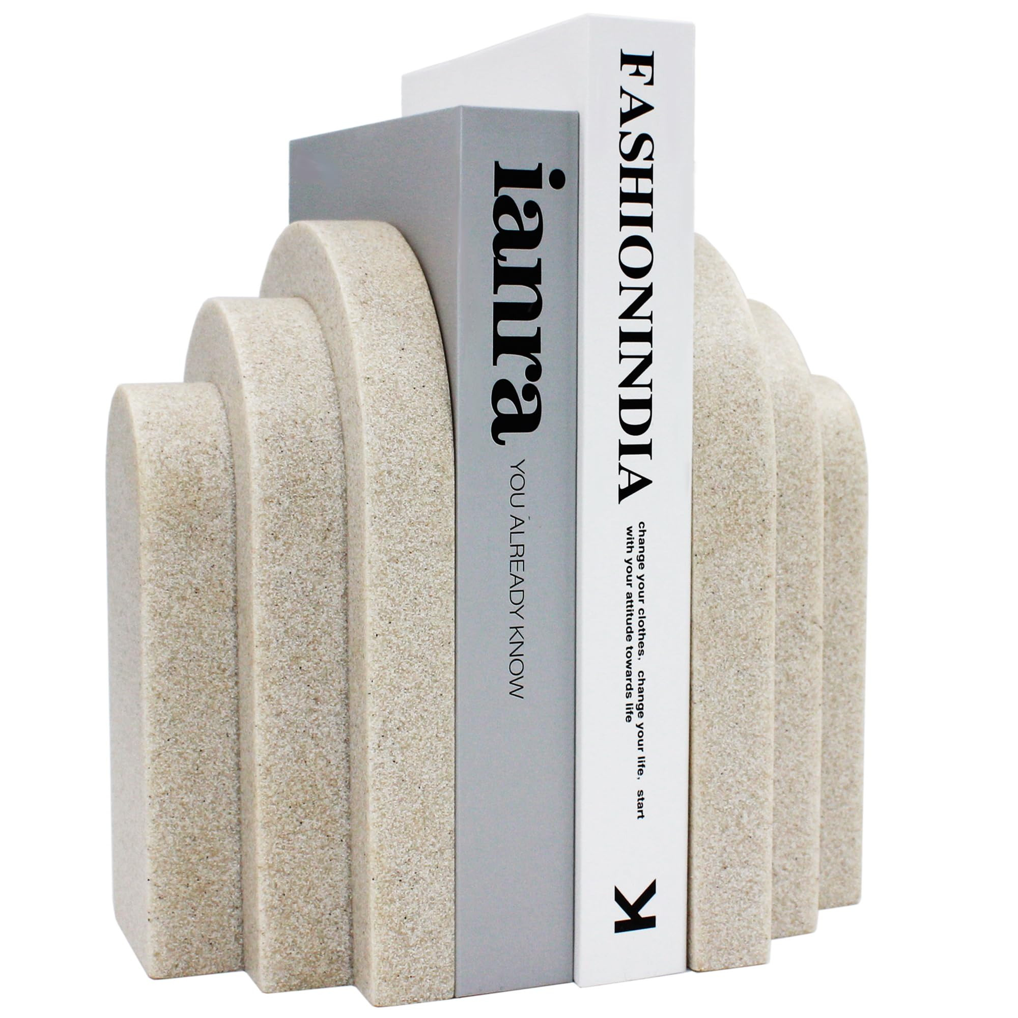 Decorative Bookends for Heavy Books, Aesthetic Book Ends, Modern Book Holders Stopper for Shelves... | Amazon (US)