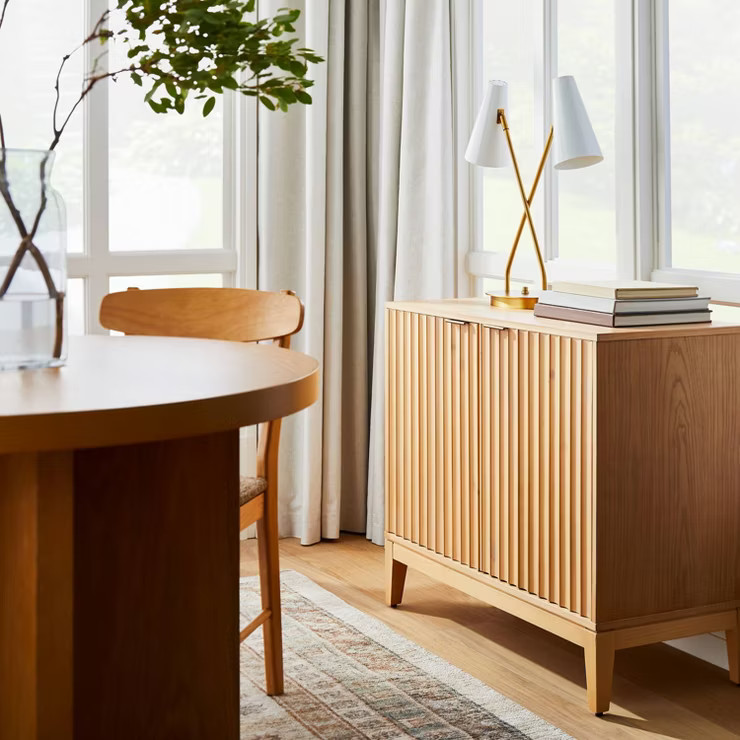 Thousand Oaks Wood Scalloped 2 Door Cabinet Brown - Threshold™ designed with Studio McGee | Target