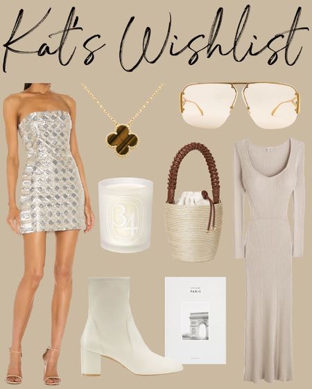 Kat Jamieson of With Love From Kat shares her birthday and Christmas wishlist on the blog. Party dress, home scents, leather booties, sunglasses, knit dress. 

#LTKGiftGuide #LTKstyletip #LTKHoliday