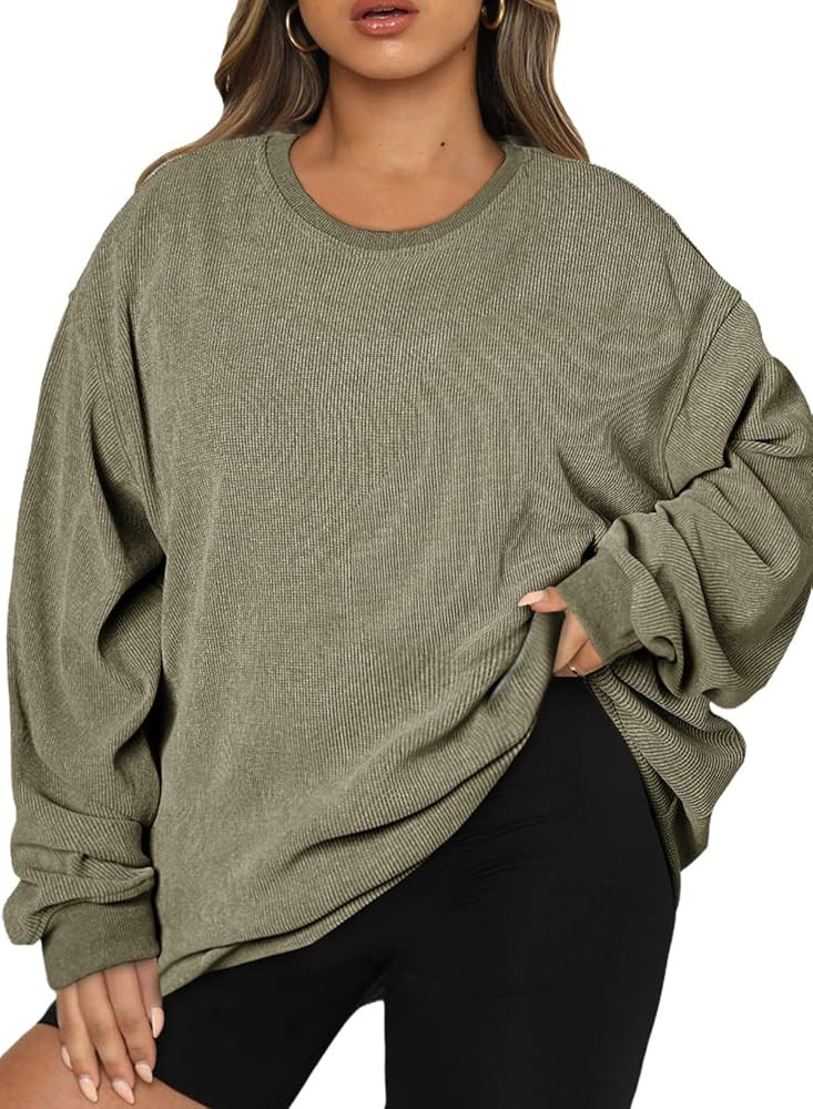 Eytino Women Plus Size Sweatshirts Long Sleeve Crew Neck Casual Oversized Soft Pullover Tops Shir... | Amazon (US)