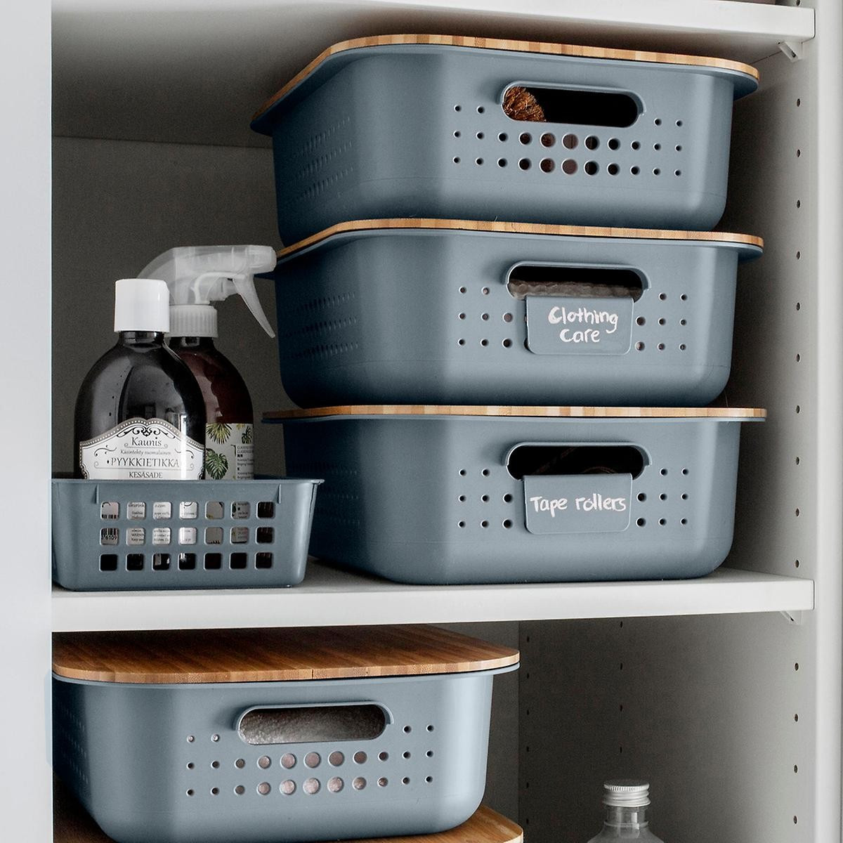 Charcoal Nordic Storage Baskets with Handles | The Container Store
