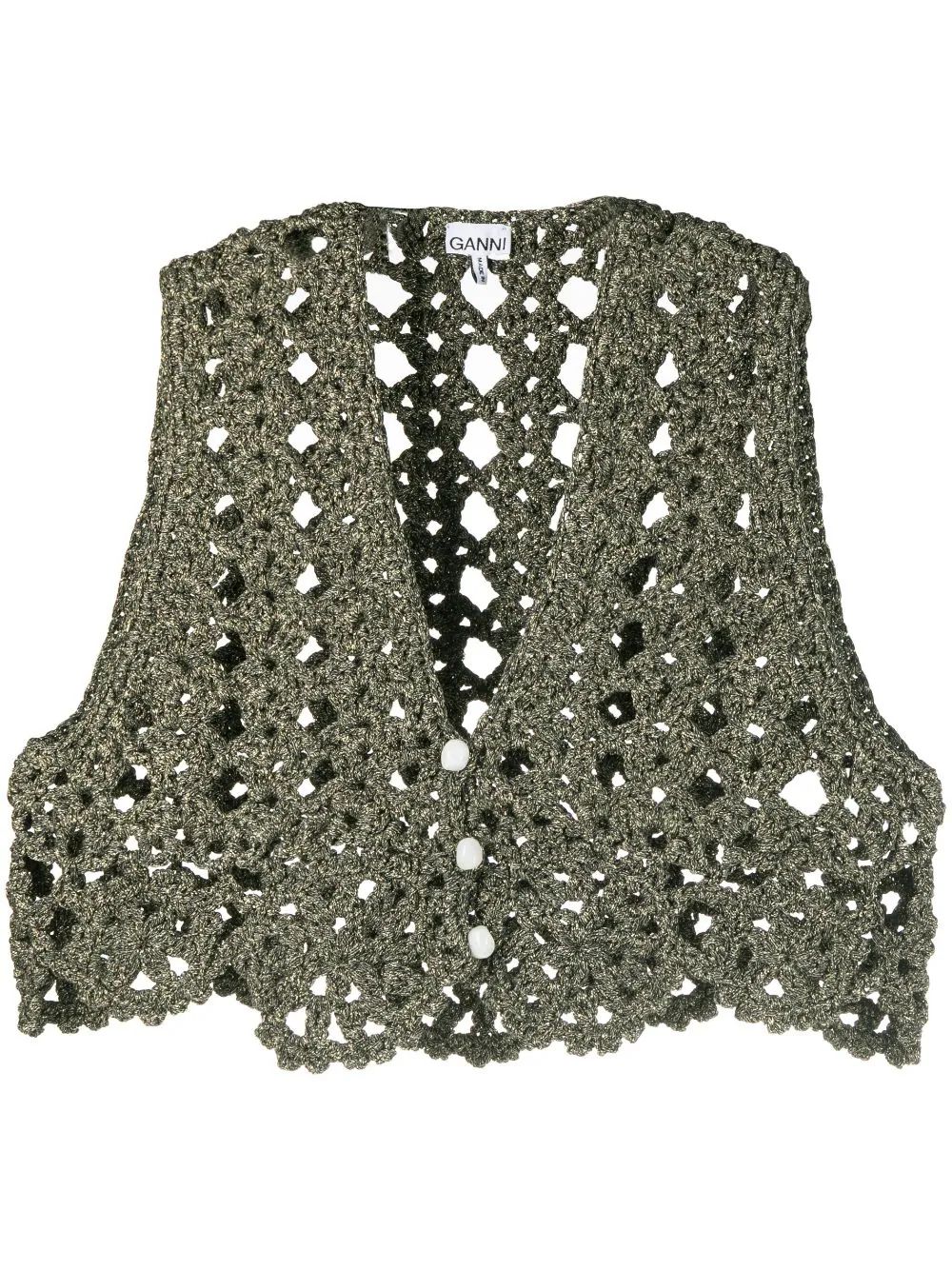 crochet-knit crop top | Farfetch Global