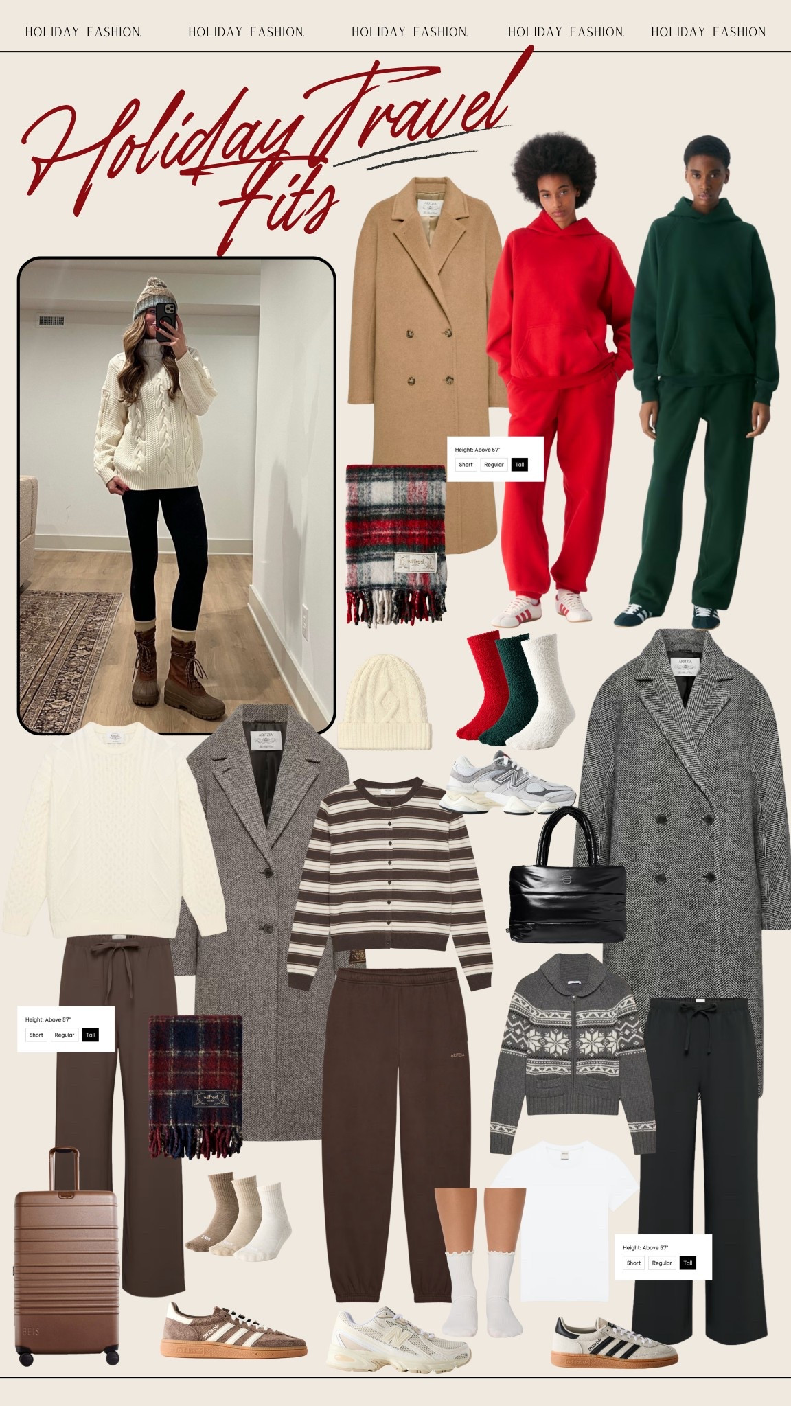 Holiday travel outfit ideas! Tall sizes and bump friendly
I wear medium tall in bottoms for buml but usually small tall
The joggers are long enough on me in regular length


Aritzia, tall girl friendly, travel outfits, wool coat, lounge set, airport outfit 



Wool 

#LTKHoliday #LTKTall #LTKTravel