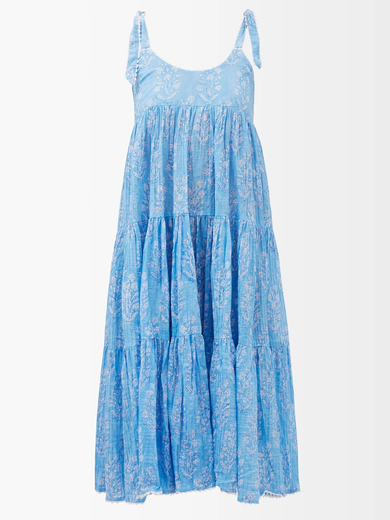 Tie-shoulder floral-print cotton dress | Juliet Dunn | Matches (US)