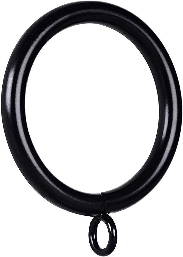 JushengXMX Metal Curtain Rings with Eyelet 1.49” Inner Diameter,Fits Up to 1 1/4-Inch Rod (Blac... | Amazon (US)