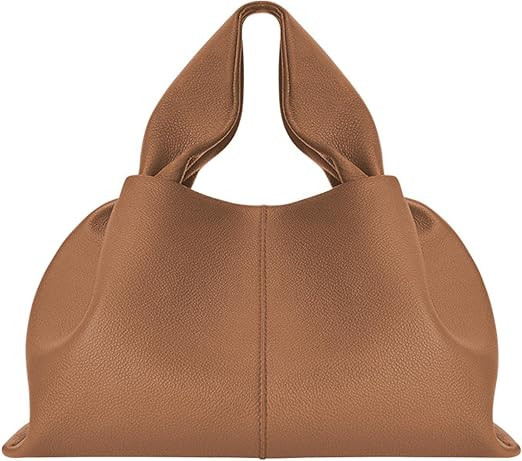 Cowhide Ladies Handbag Square Lunch Box One-Shoulder Cross-Body Cross-Body Dumpling Bun Camel | Amazon (US)